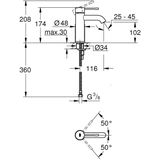 GROHE Essence Wastafelmengkraan S-Size, 23590AL1