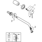 GROHE Essence New Wandgemonteerde Inbouw Wastafelkraan - afbouwdeel - zonder inbouwdeel - lange uitloop - mat goud - 19967GN1