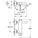 GROHE Essence New Badkraan - met Waste - 15cm - Hard Graphite Geborsteld - 33624AL1