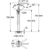 Grohe Essence vrijstaande badkraan Brushed Cool Sunrise