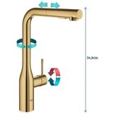 GROHE essence new Keukenkraan - hoog - draaibare/uittrekbare uitloop - cool sunrise glans 30270GL0