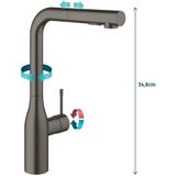 Essence - Spültisch Einhebelmischer, Hard Graphite gebürstet 30270AL0 - Grohe