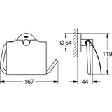 GROHE WC-Papierhalter Essentials 40367_1 mit Deckel hard graphite, 40367A01