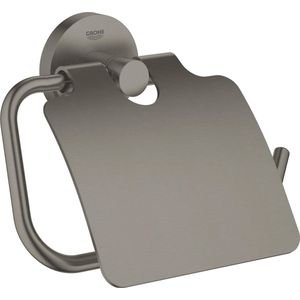 GROHE Essentials Toiletrolhouder - met deksel - hard graphite geborsteld (mat antraciet) - 40367AL1