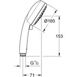 GROHE Tempesta Cosmopolitan 100 Handdouche 4 straalsoorten, 27575002