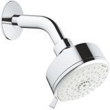 GROHE New Tempesta Cosmopolitan hoofddoucheset: hoofddouche met 4 straalsoorten 9.5L/min. Ø10cm met douchearm wandmontage chroom/wit 27869001