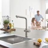 GROHE Blue Home Duo Keukenkraan - Chroom - Starterkit - Voor Gezuiverd, Gekoeld en Bruisend Water