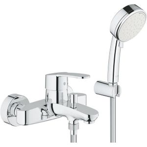 GROHE Eurostyle Cosmopolitan badkraan met omstel en koppelingen met doucheset chroom/wit 3359220A