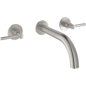 Grohe Atrio afdekset 3-gats wastafelkraan supersteel 18cm RVS-look