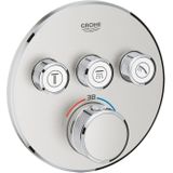 GROHE Grohtherm SmartControl inbouwkraan thermostatisch met omstel voor 3 functies rond supersteel 29121DC0