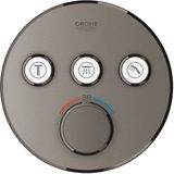 GROHE Grohtherm SmartControl inbouwkraan thermostatisch met omstel voor 3 functies rond hard graphite geborsteld 29121AL0