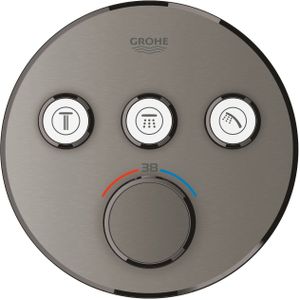 Grohe Grohtherm Smartcontrol Round inbouw douchekraan thermostaat 3 functies Brushed Hard Graphite