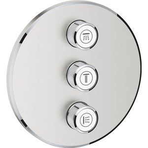 GROHE Grohtherm SmartControl - Drievoudig opbouwdeel - Volume (stopkraan) - Rond - RVS (supersteel)