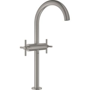 GROHE Atrio Wastafelkraan Opbouw - uitloop 18cm - XL-size - draaibaar - kruisgrepen - supersteel 21044DC3