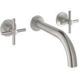 GROHE AtrioWastafelkraan Inbouw - uitloop 18cm - S-size - kruisgrepen - supersteel 20164DC3