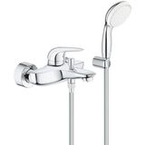 GROHE Eurostyle New badkraan met omstel met koppelingen met douchegarnituur met gesloten greep chroom/wit 2372930A