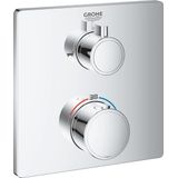 GROHE Grohtherm afbouwdeel voor inbouw badkraan thermostatisch met omstel douche en baduitloop rechthoekig chroom 24080000