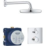 GROHE Grohtherm Perfect Regendoucheset - hoofdddouche 21cm - 1 functies - rechthoekig afbouwdeel - chroom 34728000