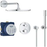 GROHE Grohtherm Perfect Regendoucheset hoofdddouche 31cm - 2 functies rond afbouwdeel - handdouche staaf - chroom 34731000