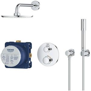 GROHE Grohtherm Perfect Regendoucheset - hoofdddouche 21cm - 2 functies - handdouche staaf - chroom 34732000