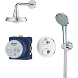 GROHE Grohtherm Perfect Regendoucheset - hoofdddouche 16cm - 2 functies handdouche rond 11cm - chroom 34735000