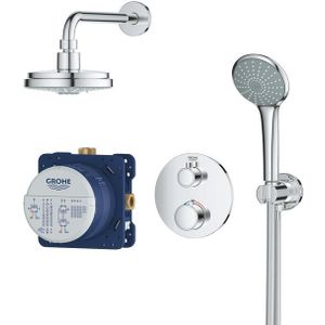 GROHE Grohtherm Perfect Regendoucheset - hoofdddouche 16cm - 2 functies handdouche rond 11cm - chroom 34735000