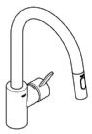 Grohe Eurosmart Cosmopolitan - Spültischarmatur mit ausziehbarer Geschirrbrause, verchromt 31481001