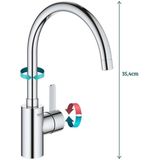 GROHE Eurosmart Cosmopolitan Keukenkraan - hoge draaibare C-uitloop - chroom