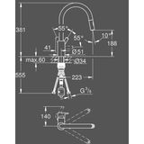GROHE QuickFix Feel Keukenkraan - Draaibare Uitloop - Uittrekbare Handdouche - Chroom