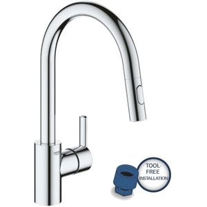 GROHE QuickFix Feel Keukenkraan - Draaibare Uitloop - Uittrekbare Handdouche - Chroom