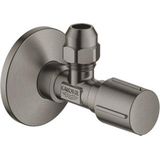 GROHE hoekstopkraan knel met teflon dichtingsring 1/2x3/8 m. metalen greep brushed hard graphite