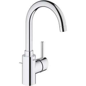 GROHE Concetto Wastafelkraan L-size met Afvoerplug met Hoge Draaibare Uitloop Chroom 32629002