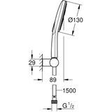 GROHE Rainshower SmartActive 130 Doucheset - Verstelbaar - Chroom - 26580000