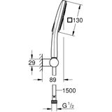 GROHE Rainshower SmartActive Cube 130 Badset - 3 Straalsoorten - Verstelbaar - Chroom - 26588000