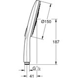 GROHE Rainshower Smartactive 150 Douchekop - Ø 15 cm - EcoJoy® - 3 Straalsoorten