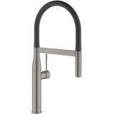 GROHE Essence Keukenkraan - hoog - 2 straalsoorten - met profesionele handdouche - hard graphite geborsteld 30294AL0