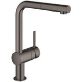 GROHE Minta Keukenkraan - hoog - uittrekbare l uitloop - 2 straalsoorten - hard graphite glans 30274A00