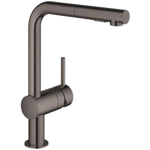 GROHE Minta Keukenkraan - hoog - uittrekbare l uitloop - 2 straalsoorten - hard graphite glans 30274A00