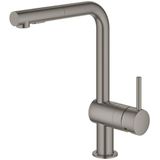 GROHE Minta Keukenkraan - hoog - uittrekbare l uitloop - 2 straalsoorten - hard graphite geborsteld 30274AL0