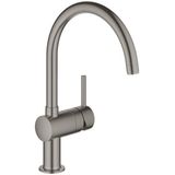 GROHE Minta Keukenkraan - hoog - draaibare ronde uitloop - hard graphite geborsteld 32917AL0