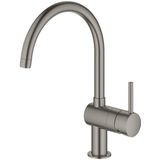 GROHE Minta Keukenkraan - hoog - draaibare ronde uitloop - hard graphite geborsteld 32917AL0