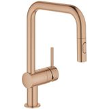 GROHE Minta Keukenkraan - Hoog - Draaibare Uittrekbare Uitloop - Warm Sunset Geborsteld