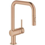 GROHE Minta keukenkraan - Met handdouche - 2 straalopties - Mat brons (brushed warm sunset)