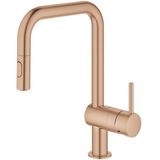 GROHE Minta Keukenkraan - Hoog - Draaibare Uittrekbare Uitloop - Warm Sunset Geborsteld