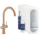 GROHE Blue Home Keukenkraan - 1-gats - C-uitloop - starterkit - Wifi - bleutooth - chilled en sparkling water - brushed warm sunset 31455DL1