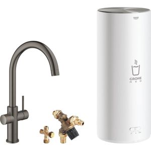 GROHE Red Keukenkraan - hoog - c uitloop - met l size boiler - hard graphite geborsteld 30031AL1