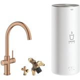 GROHE Red 3IN1 kokendwaterkraan - C Uitloop - 7L boiler - mengventiel - warm sunset geborsteld (mat brons) - 30031DL1