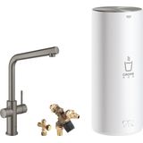 GROHE Red 3IN1 kokendwaterkraan - L uitloop - 7L boiler - mengventiel – hard graphite (antraciet) – 30324AL1