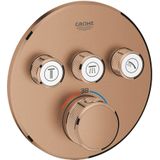 GROHE Grohtherm SmartControl inbouwkraan thermostatisch met omstel voor 3 functies rond warm sunset geborsteld 29121DL0