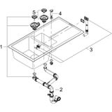 GROHE K400 Composiet spoelbak met afdruiprek, 31642AT0